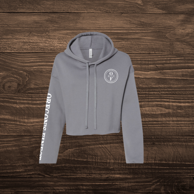 Cropped Fleece Hoodie Grey Lar Oregon's Finest