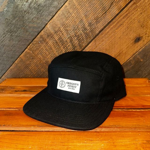 5-Panel Leather Strapback Hat Bl Oregon's Finest