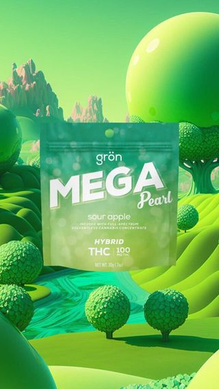 Mega Pearl | Sour Apple Grön