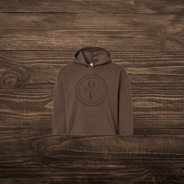 Fleece Hoodie Brown Large Oregon's Finest