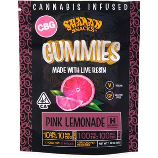 Pink Lemonade 1:1 THC:CBG 10 Pack Gummies Shaman Snacks