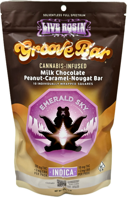 Emerald Sky — Indica Milk Live Rosin Peanut Caramel Nougat Bites - 10mg, 10 pack