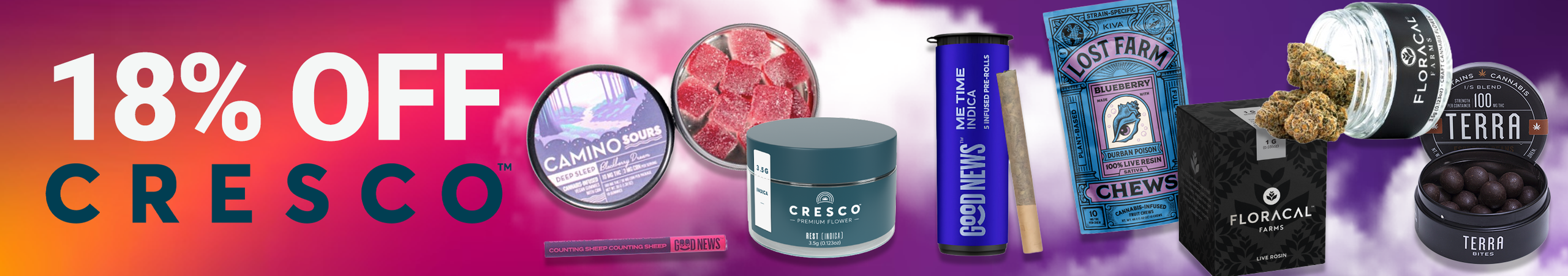 Cannabis Promo, Cannabis Sales, Cannabis Discounts, Cannabis on Sale, Cresco EDLP 18%