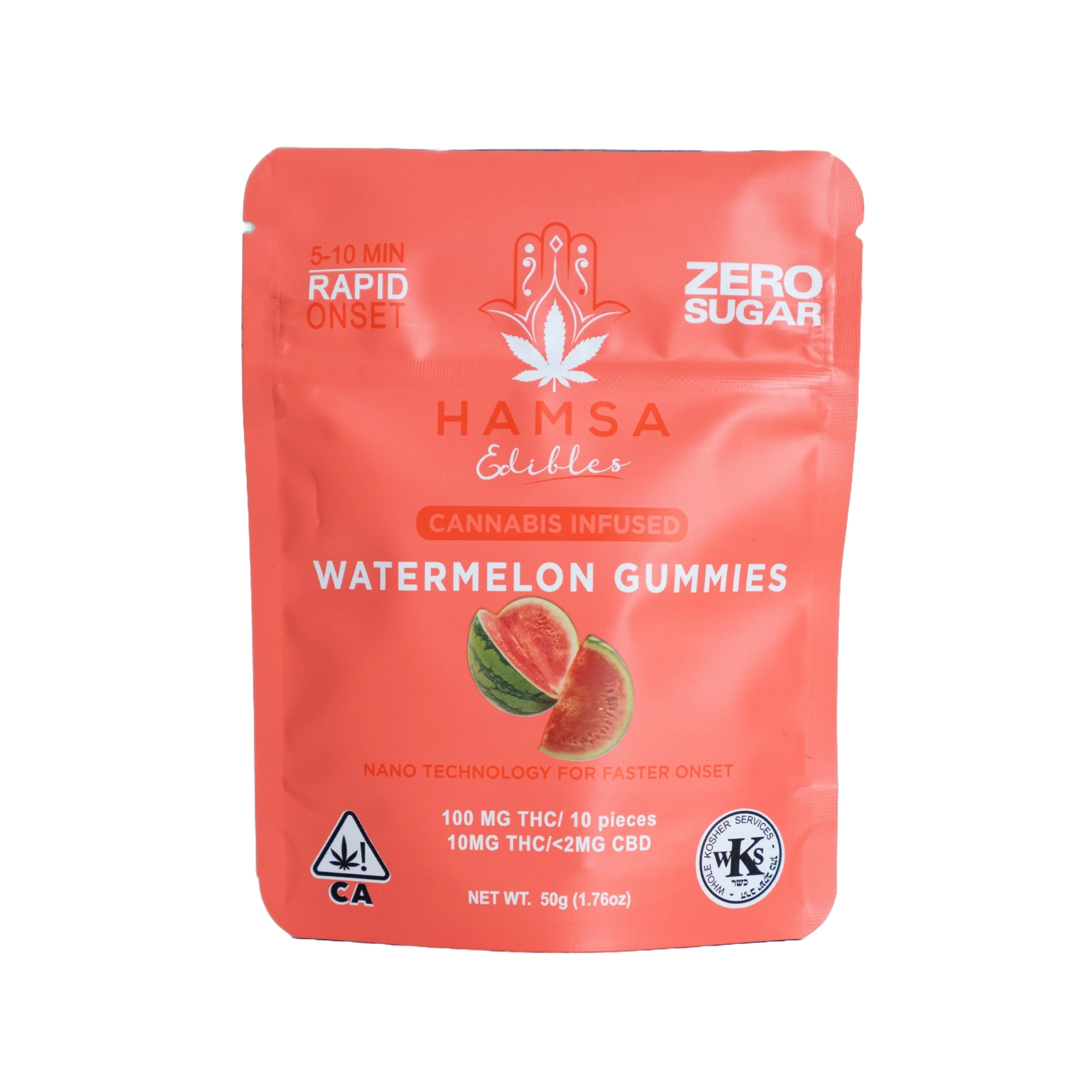 Hamsa Watermelon | Zero Sugar Gummies 100mg 10pk