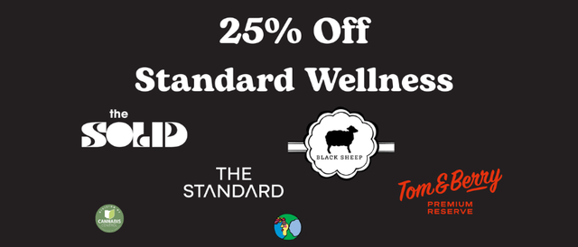 Cannabis Promo, Cannabis Sales, Cannabis Discounts, Cannabis on Sale, 25% Off Standard Wellness