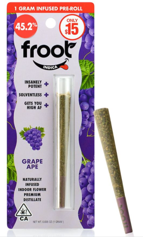 Grape Ape Distillate Infused Pre-Roll Froot