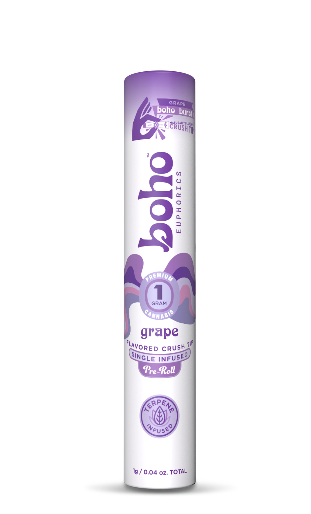 Boho Euphorics Grape | Single Infused Pre Roll 1g
