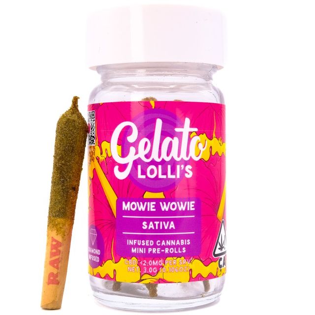 Mowie Wowie Lolli's Diamond Infused Mini Pre-Rolls 5 Gelato