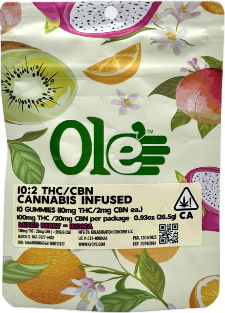 Sleep Mixed Berry 10:2 THC:CBN 10 Pack Gummies Ole' 4 Fingers