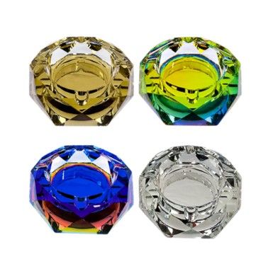 4" Faceted Octagon Iridized Glass Ashtray SirEEL