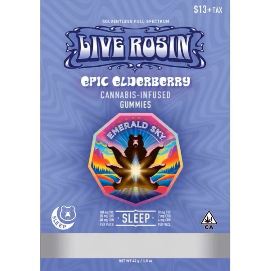 Epic Elderberry Sleep 10:2:4 Rosin Emerald Sky