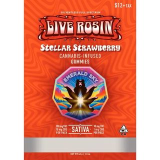 Stellar Strawberry Sativa Rosin Emerald Sky