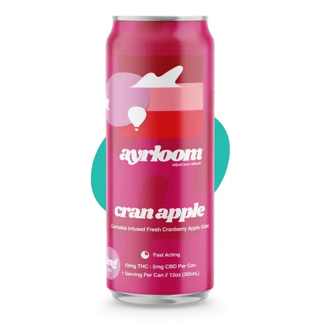 AYRLOOM Cran Apple 2:1 THC:CBD Canned Beverage 12 FL OZ