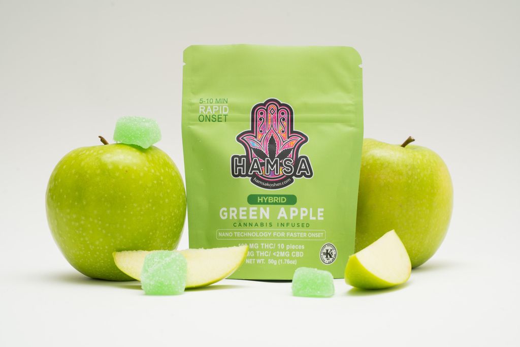Hamsa Green Apple Fast Acting Gummies 10mg