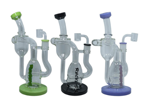 10" Ruckus Color Trim Recycler Water Pipe HS Wholesale