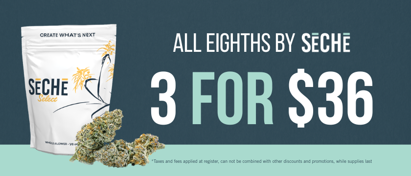 Cannabis Promo, Cannabis Sales, Cannabis Offers, Cannabis on Sale, 3/$36 Jushi SeChe 3.5g