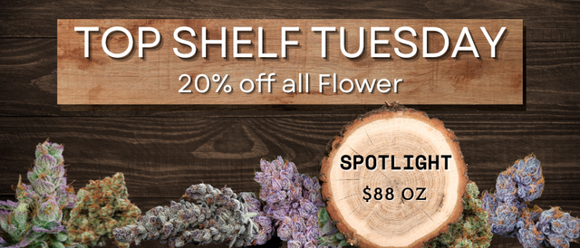 Cannabis Promo, Cannabis Sales, Cannabis Discounts, Cannabis on Sale, 20% off Wall Flower