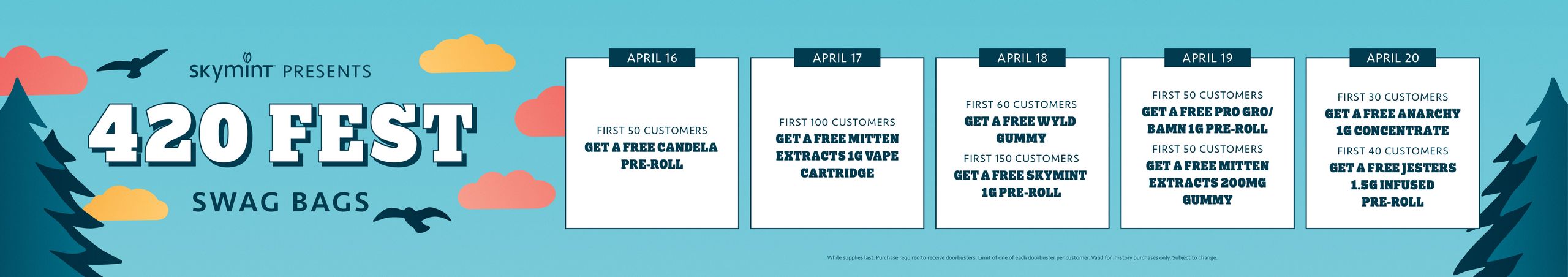 Cannabis Promo, Cannabis Sales, Cannabis Discounts, Cannabis on Sale, Daily Doorbusters! Running 4/16 through 4/20!