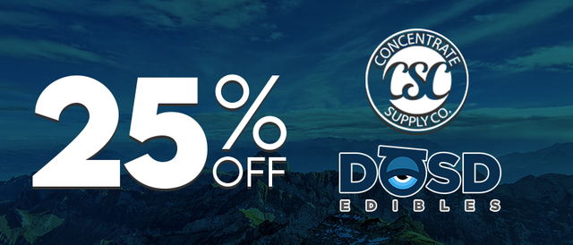 Cannabis Promo, Cannabis Sales, Cannabis Discounts, Cannabis on Sale, DOSD & CSC 25% off