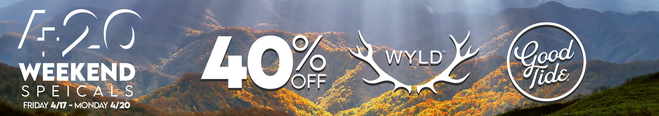 Cannabis Promo, Cannabis Sales, Cannabis Discounts, Cannabis on Sale, 40% off Wyld & Good Tide