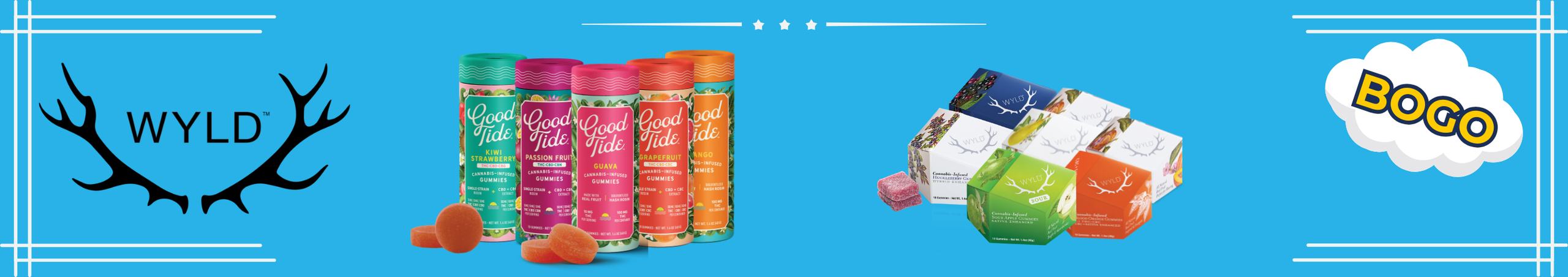 Cannabis Promo, Cannabis Sales, Cannabis Discounts, Cannabis on Sale, Wyld & Good Tide BOGO