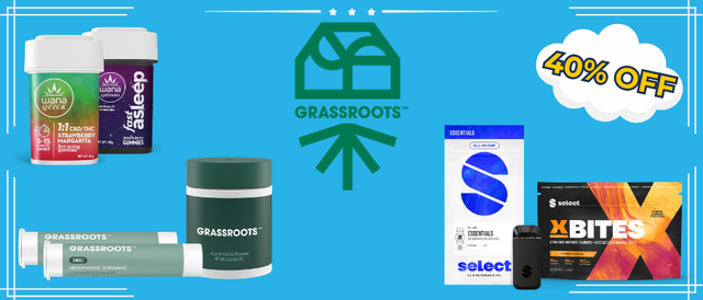 Cannabis Promo, Cannabis Sales, Cannabis Discounts, Cannabis on Sale, 40% Off Grassroots