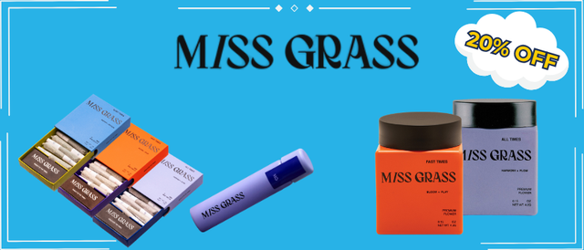 Cannabis Promo, Cannabis Sales, Cannabis Discounts, Cannabis on Sale, 20% Off Miss Grass