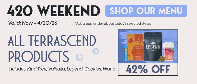 Cannabis Promo, Cannabis Sales, Cannabis Discounts, Cannabis on Sale, Terrascend 42.0% Off