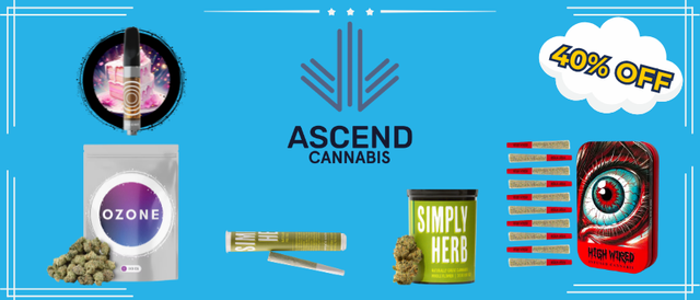 Cannabis Promo, Cannabis Sales, Cannabis Discounts, Cannabis on Sale, 40% Off Ascend