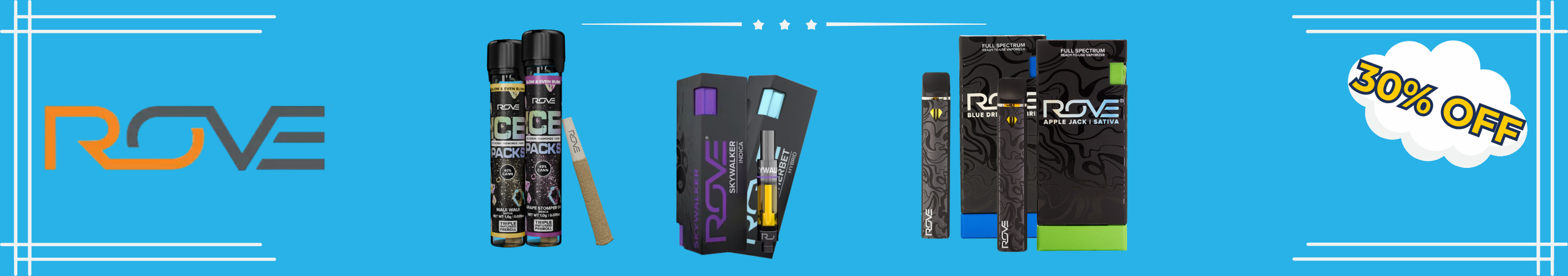 Cannabis Promo, Cannabis Sales, Cannabis Discounts, Cannabis on Sale, 30% Off Rove