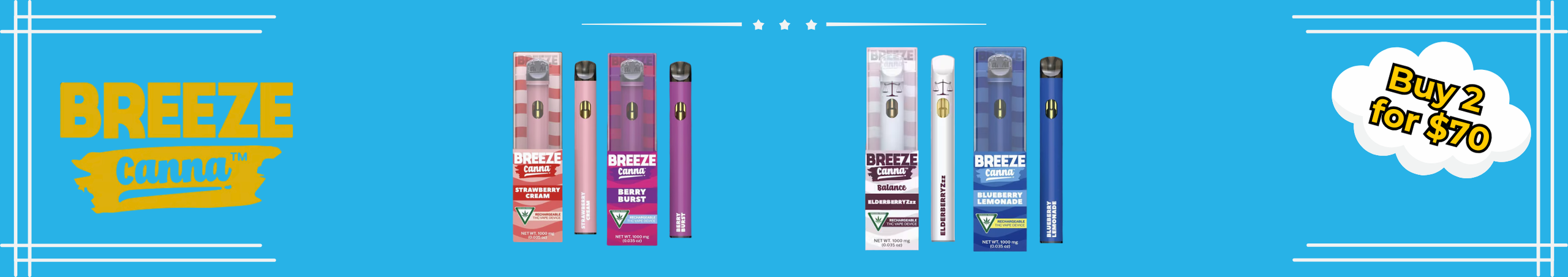 Cannabis Promo, Cannabis Sales, Cannabis Discounts, Cannabis on Sale, Breeze Canna Vapes 2 for $70