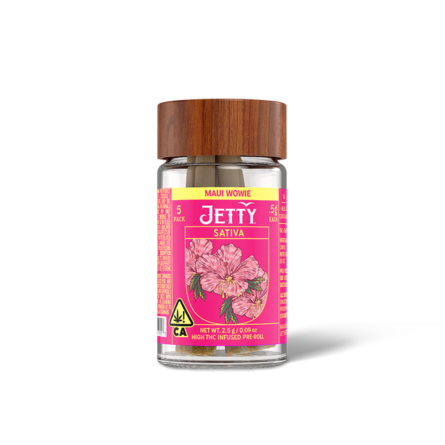 High THC Prerolls 2.5g - 5pk Jar - Maui Wowie x Paloma (S) Jetty 