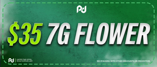 Cannabis Promo, Cannabis Sales, Cannabis Discounts, Cannabis on Sale, $35.00 7G Flower