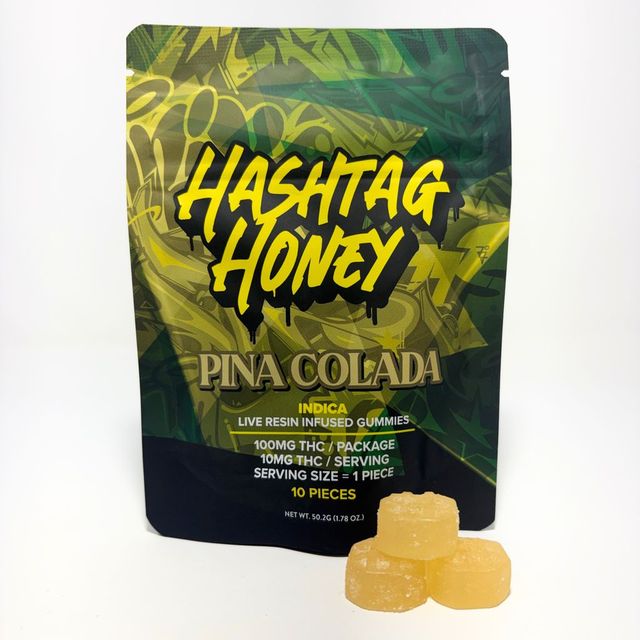 Pina Colada 100mg Gummies Hashtag Honey