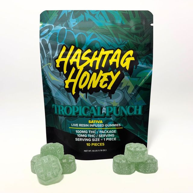 Tropical Punch 100mg Gummies Hashtag Honey
