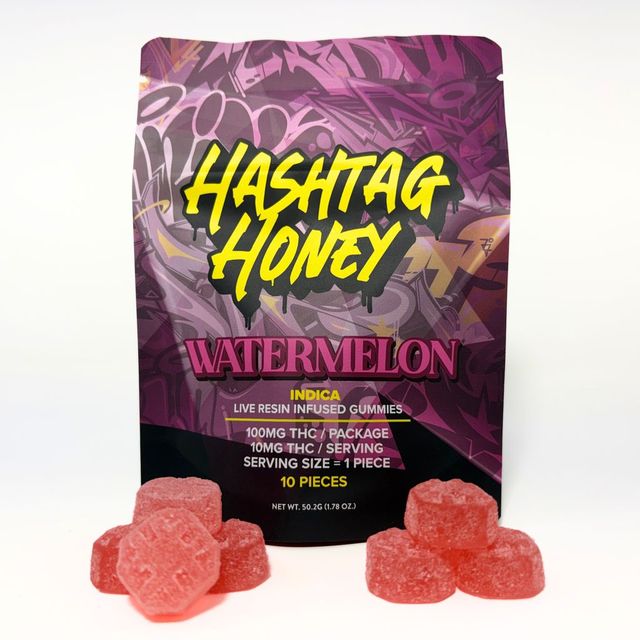 Watermelon Gummies 100mg Hashtag Honey