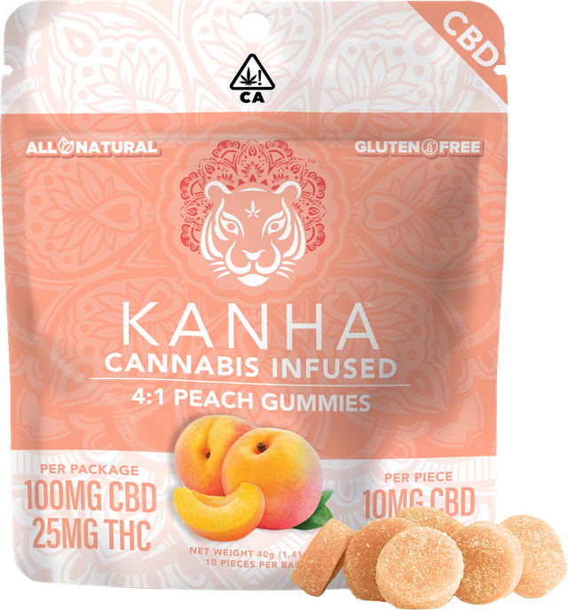 4:1 CBD:THC Peach 125mg Kanha