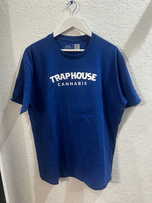 White on Blue Full Back Logo Trap House