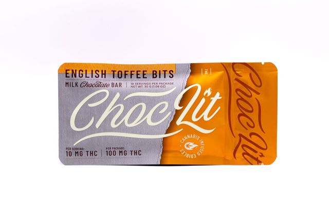English Toffee Bits Infused Chocolate Bar 100mg ChocLit