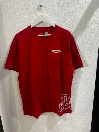 White Side Text on Red Trap House