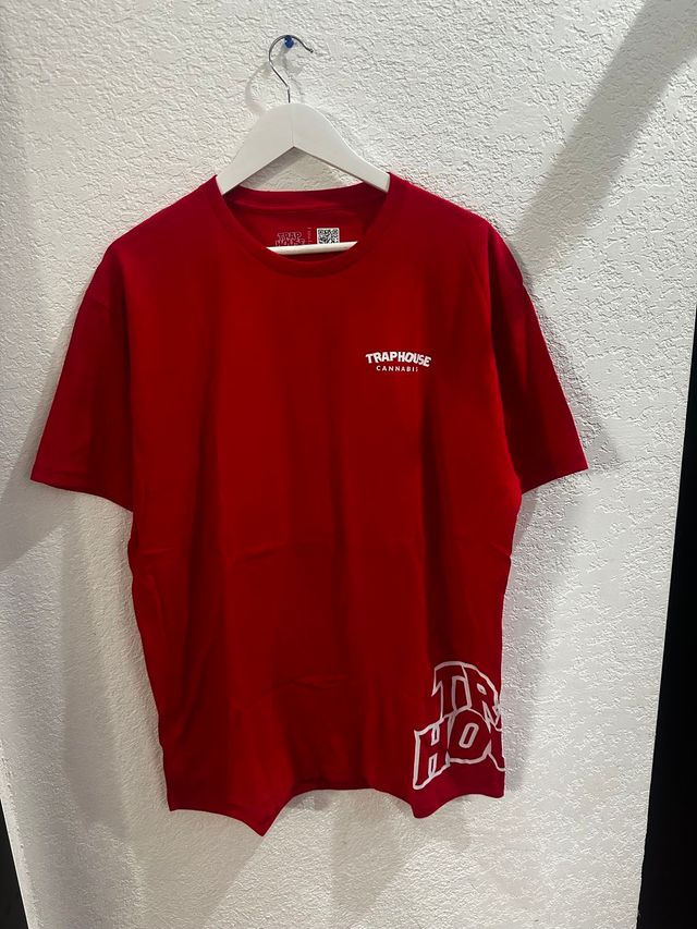 White Side Text on Red Trap House