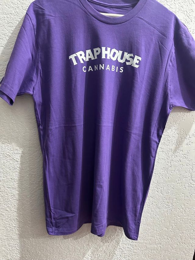 White Front Text Full Back Logo on Purple Trap House
