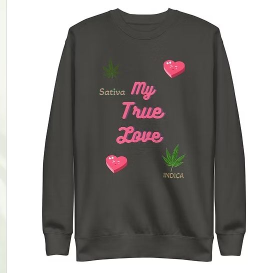 My True Love Crew Neck Carbon Grey Matawana Dispensary