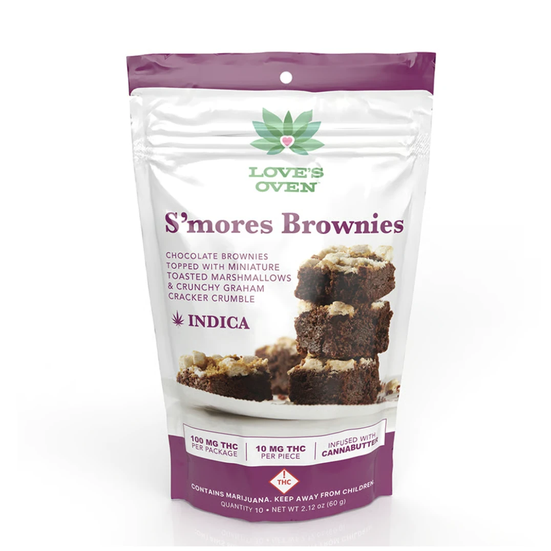 Love's Oven Smores Brownies Indica Baked Good 100 mg