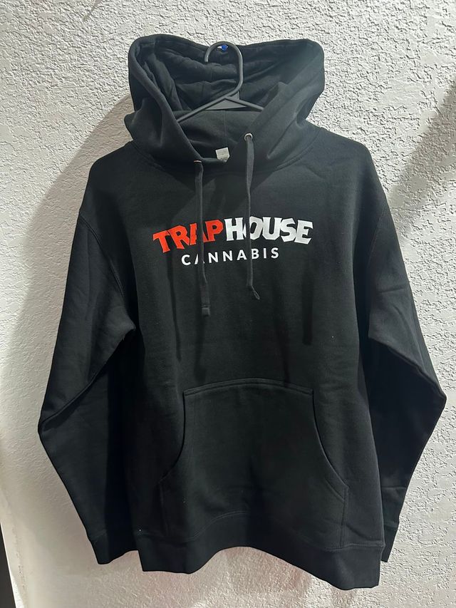 Red Front Text Full Back Logo on Black Trap House