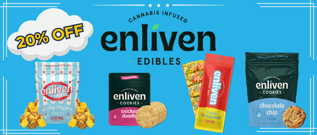 Cannabis Promo, Cannabis Sales, Cannabis Discounts, Cannabis on Sale, 20% Off Enliven