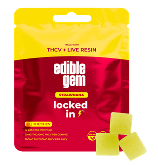 Locked in Strawnana 2:1 THC:THC-V Edible Gem