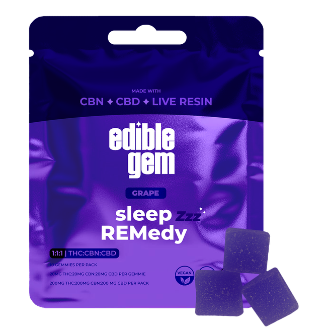 Sleep REMedy Grape 1:1:1 THC:CBD:CBN Edible Gem