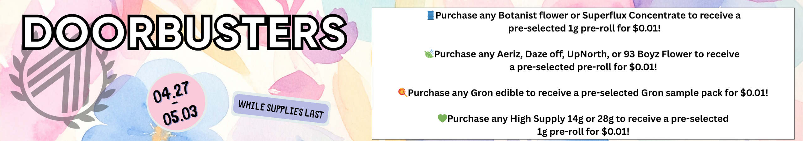 Cannabis Promo, Cannabis Sales, Cannabis Discounts, Cannabis on Sale, OH 4/27