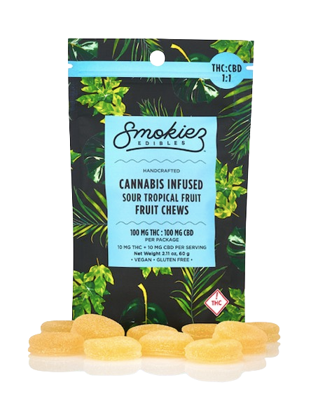 Sour Tropical 1:1 CBD:THC Smokiez Sour Tropical 1:1 CBD:THC Smokiez